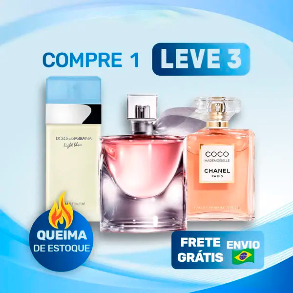 3 Perfumes Femininos (100ml) - Light Blue | La Vie est Belle | Mademoiselle